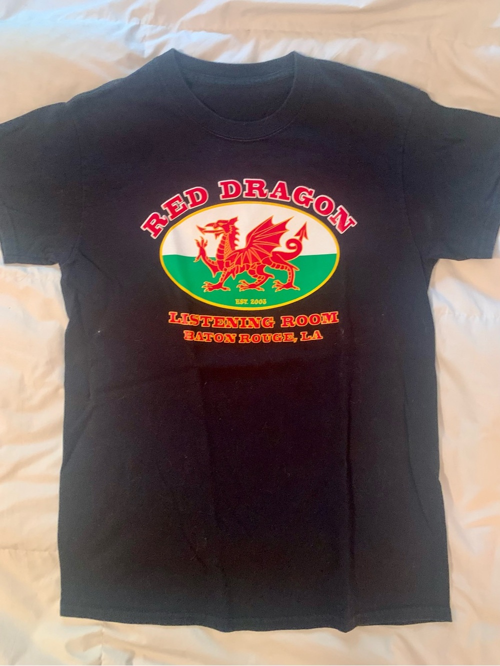 Red Dragon Listening Room Black Graphic Tee Small